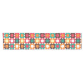 Groovy 70s Retro Flower Pattern | Bold Boho Floral Kurzer Tischläufer (Horizontal)
