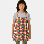 Groovy 70s Retro Flower Pattern | Bold Boho Floral Schürze (Insitu)