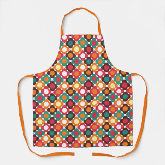 Groovy 70s Retro Flower Pattern | Bold Boho Floral Schürze (Vorderseite)