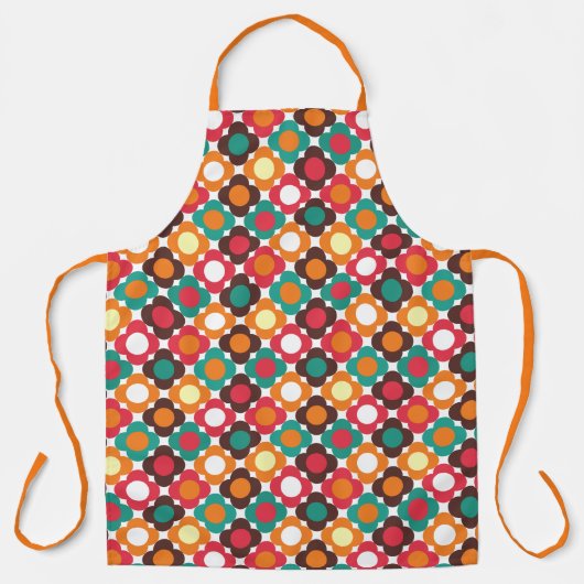 Groovy 70s Retro Flower Pattern | Bold Boho Floral Schürze (Vorderseite)