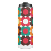 Groovy 70s Retro Flower Pattern | Bold Boho Floral Thermosbecher (Vorderseite)