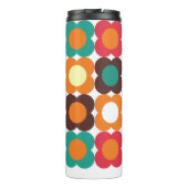 Groovy 70s Retro Flower Pattern | Bold Boho Floral Thermosbecher (Rückseite)