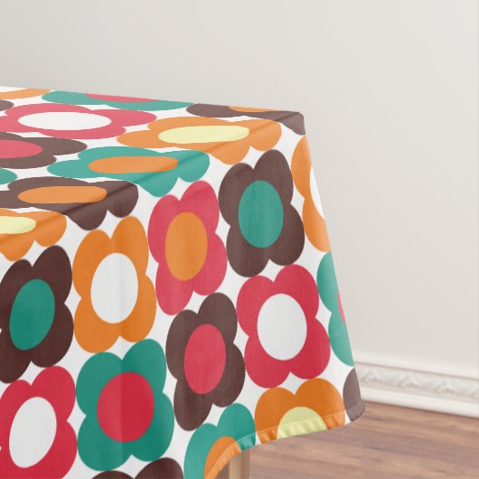Groovy 70s Retro Flower Pattern | Bold Boho Floral Tischdecke (Beispiel)