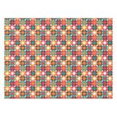 Groovy 70s Retro Flower Pattern | Bold Boho Floral Tischdecke (Vorderseite (Horizontal))
