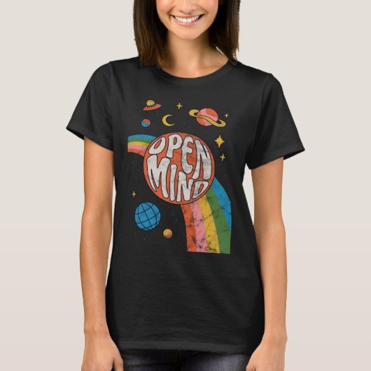 Groovy 70s Retro Hippie Vibes Rainbow T-Shirt (Vorderseite)