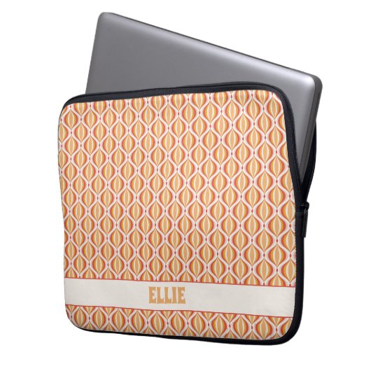 Groovy, 70s style patterned  laptopschutzhülle (Vorderseite Links)