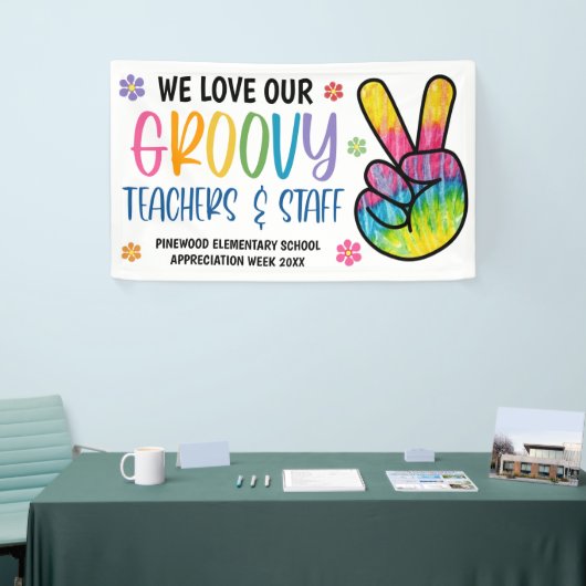 Groovy 70's Theme Teacher Appreciation Banner (Messeveranstaltung)
