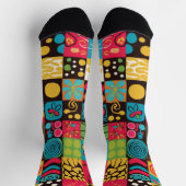 Groovy 70s Vibes Retro Pattern Socken (Oben)
