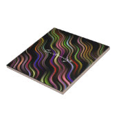 Groovy 70's Wavy Hippie Psychedelic Fliese (Seite)