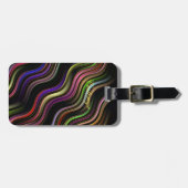 Groovy 70's Wavy Hippie Psychedelic Gepäckanhänger (Vorderseite horizontal)