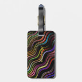 Groovy 70's Wavy Hippie Psychedelic Gepäckanhänger (Rückseite vertikal)