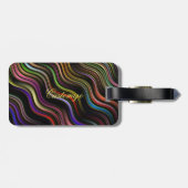 Groovy 70's Wavy Hippie Psychedelic Gepäckanhänger (Rückseite horizontal)