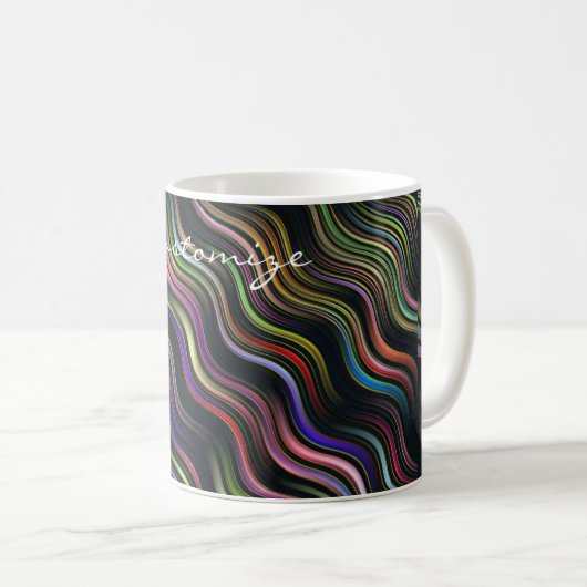Groovy 70's Wavy Hippie Psychedelic Kaffeetasse (VorderseiteRechts)