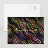 Groovy 70's Wavy Hippie Psychedelic Postkarte (Vorne/Hinten)