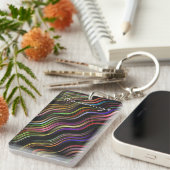 Groovy 70's Wavy Hippie Psychedelic Schlüsselanhänger (Vorderseite rechts)