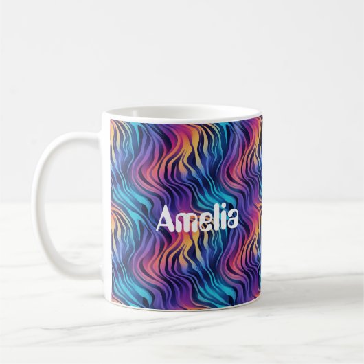 Groovy 90s Multicolor Boho Style Kaffeetasse (Links)