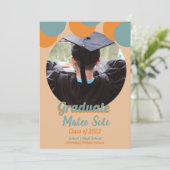 Groovy Abschluss Dots Foto Ankündigung (Stehend Vorderseite)