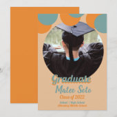 Groovy Abschluss Dots Foto Ankündigung (Vorne/Hinten)