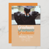 Groovy Abschluss Foto Fett Ankündigung (Vorne/Hinten)