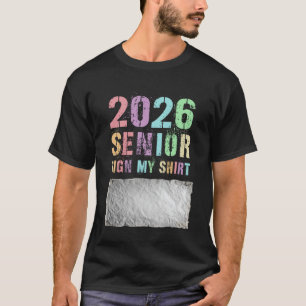 Groovy Abschlussklasse 2026 Seniors Signiere mein T-Shirt
