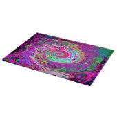 Groovy Abstract Retro Magenta Rainbow Swirl Schneidebrett (Ecke)