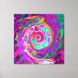 Groovy Abstract Retro Magenta Regenbogenwirbel Leinwanddruck