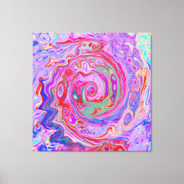 Groovy Abstract Retro Red, Purple and Pink Swirl Leinwanddruck
