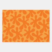 Groovy Abstrakt Amoeba Dance Orange Pattern Geschenkpapier Set (Vorderseite 3)