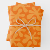 Groovy Abstrakt Amoeba Dance Orange Pattern Geschenkpapier Set (Beispiel)