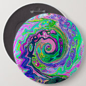 Groovy Abstrakt Aqua und Navy Lava Swirl Button (Vorne & Hinten)