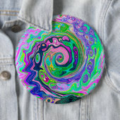 Groovy Abstrakt Aqua und Navy Lava Swirl Button (Beispiel)