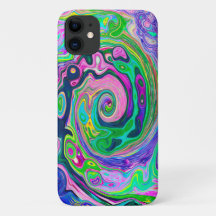 Groovy Abstrakt Aqua und Navy Lava Swirl