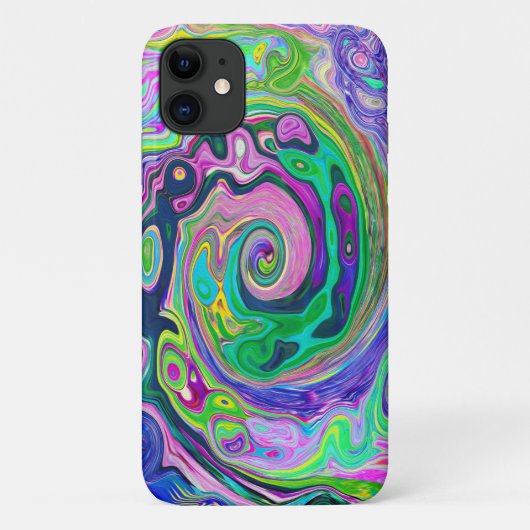 Groovy Abstrakt Aqua und Navy Lava Swirl Case-Mate iPhone Hülle (Rückseite)