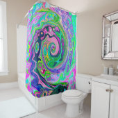 Groovy Abstrakt Aqua und Navy Lava Swirl Duschvorhang (Beispiel)