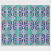 Groovy Abstrakt Aqua und Navy Lava Swirl Geschenkpapier (Flach)