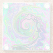 Groovy Abstrakt Aqua und Navy Lava Swirl Glasuntersetzer (Rückseite)