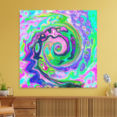 Groovy Abstrakt Aqua und Navy Lava Swirl Leinwanddruck (Insitu (Wohnzimmer))