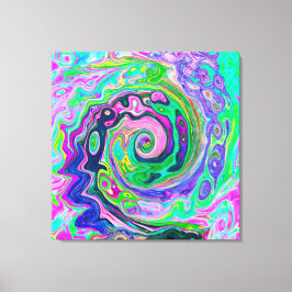 Groovy Abstrakt Aqua und Navy Lava Swirl Leinwanddruck