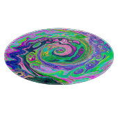 Groovy Abstrakt Aqua und Navy Lava Swirl Schneidebrett (Ecke)