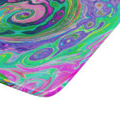 Groovy Abstrakt Aqua und Navy Lava Swirl Schneidebrett (Ecke)