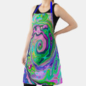 Groovy Abstrakt Aqua und Navy Lava Swirl Schürze (InSitu)