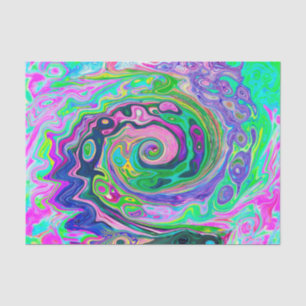 Groovy Abstrakt Aqua und Navy Lava Swirl Seidenpapier