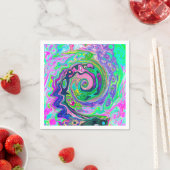 Groovy Abstrakt Aqua und Navy Lava Swirl Serviette (Beispiel)