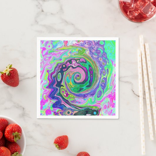 Groovy Abstrakt Aqua und Navy Lava Swirl Serviette (Beispiel)