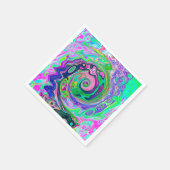 Groovy Abstrakt Aqua und Navy Lava Swirl Serviette (Ecke)