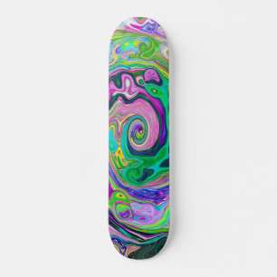 Groovy Abstrakt Aqua und Navy Lava Swirl Skateboard