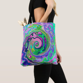 Groovy Abstrakt Aqua und Navy Lava Swirl Tasche