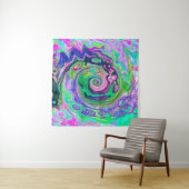 Groovy Abstrakt Aqua und Navy Lava Swirl Wandteppich (Beispiel (Horizontal))