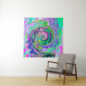 Groovy Abstrakt Aqua und Navy Lava Swirl Wandteppich (Beispiel)