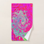 Groovy Abstrakt Aquamarin Blue and Red Swirl Badhandtuch Set (Handtuch)